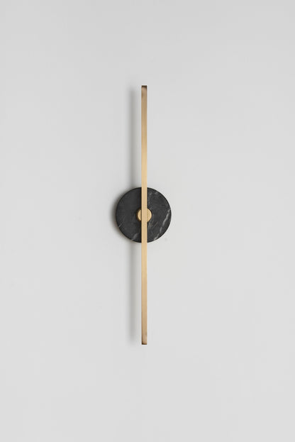 Stick Wall Light brass & Black marble, front