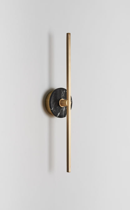 Stick Wall Light brass & Black marble, side