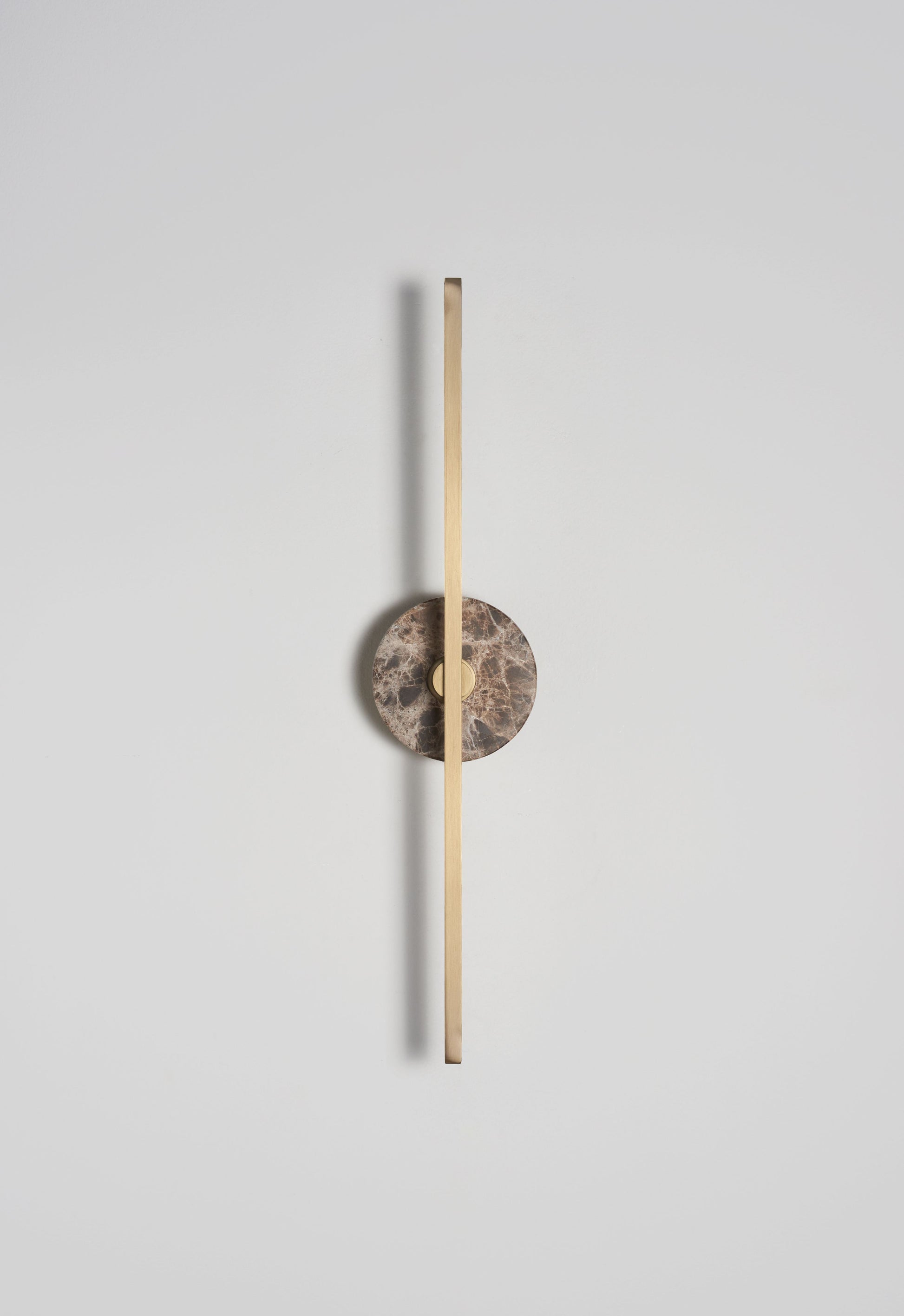 Stick Wall Light brass & brown marble, front