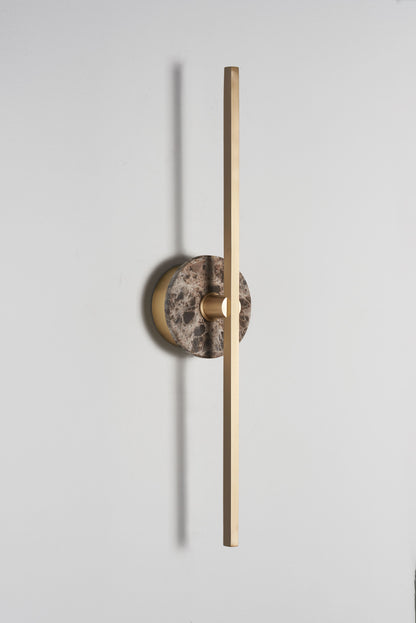 Stick Wall Light brass & Black marble, side