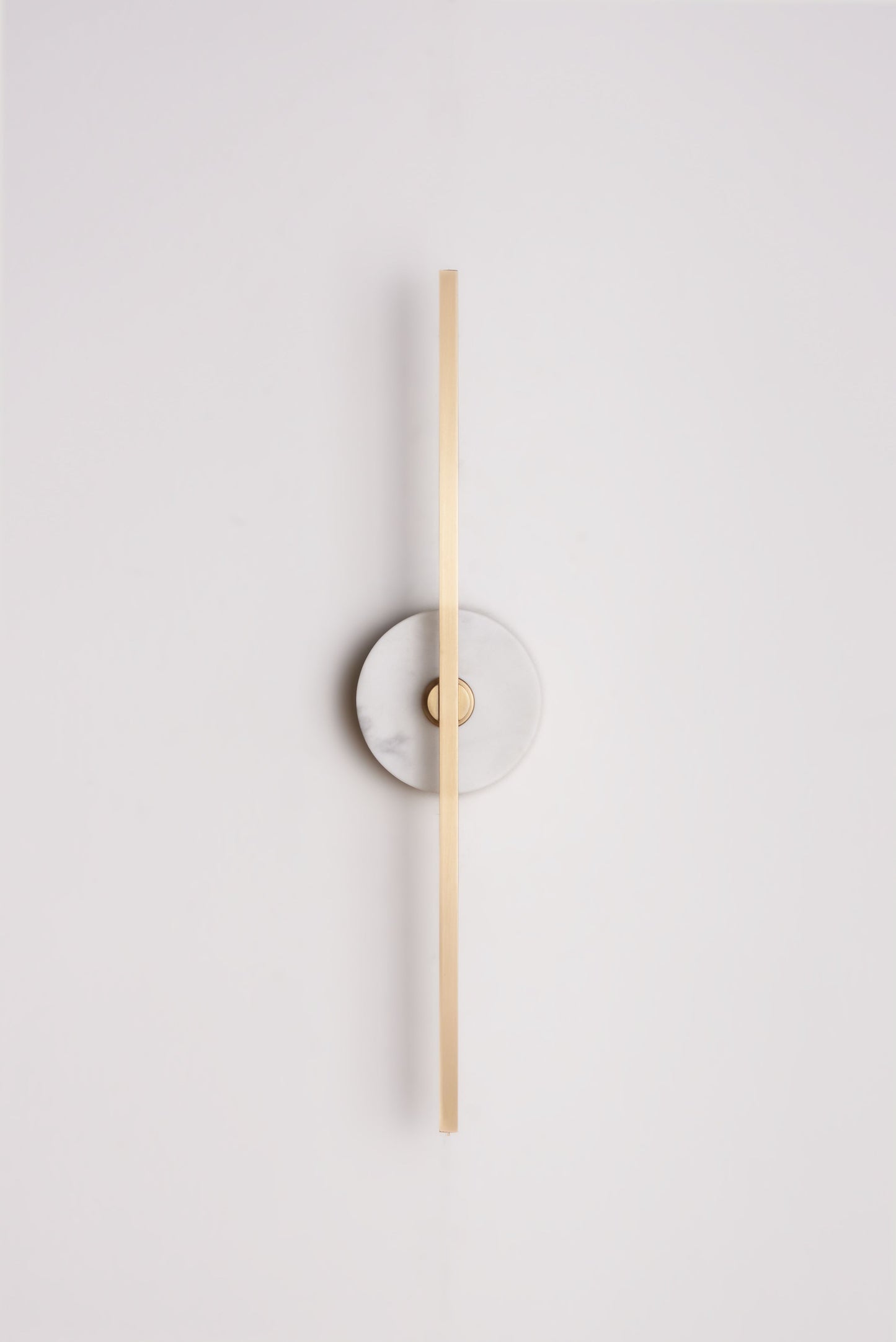 Stick Wall Light brass & white marble, front