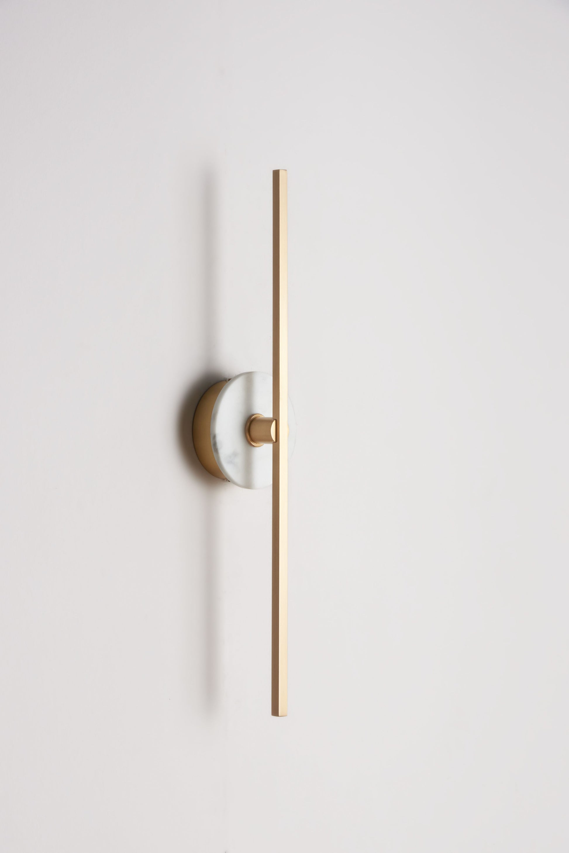 Stick Wall Light brass & white marble, side