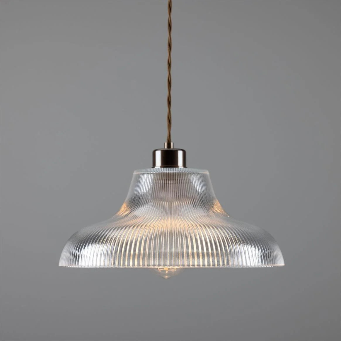 Mono Industrial Railway Glass Pendant Light 30cm