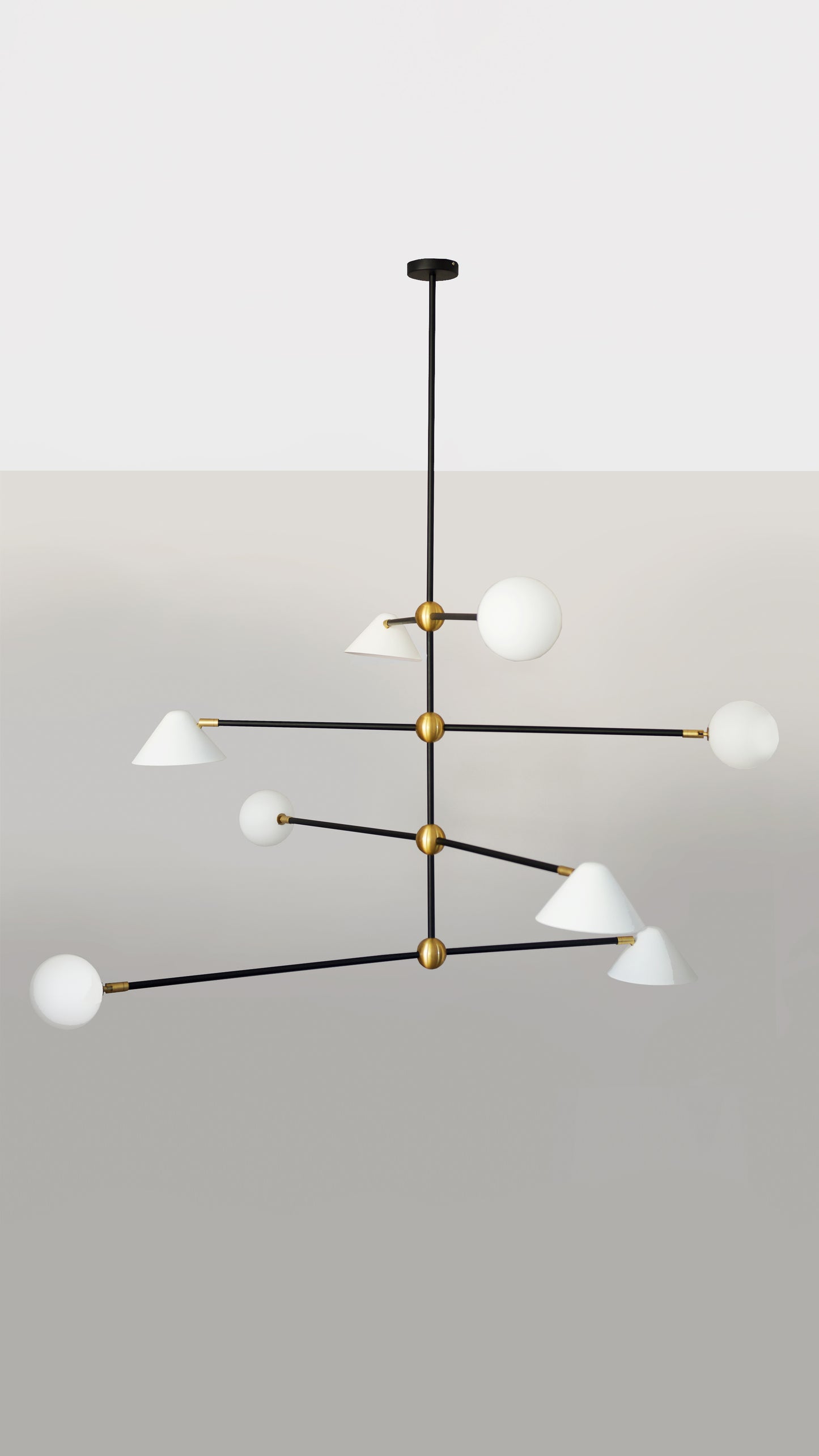Ball And Shade Pendant Light, front view.