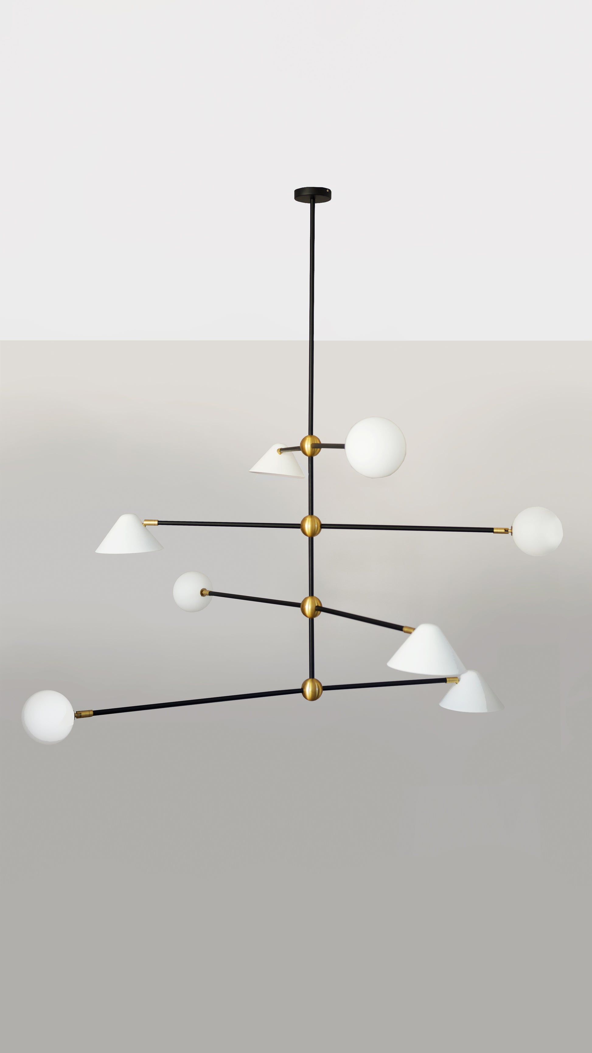 Ball And Shade Pendant Light, front view.