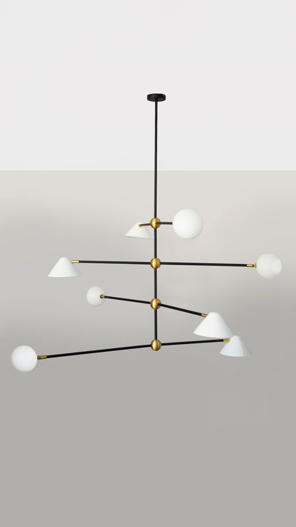 Ball And Shade Pendant Light, front view.