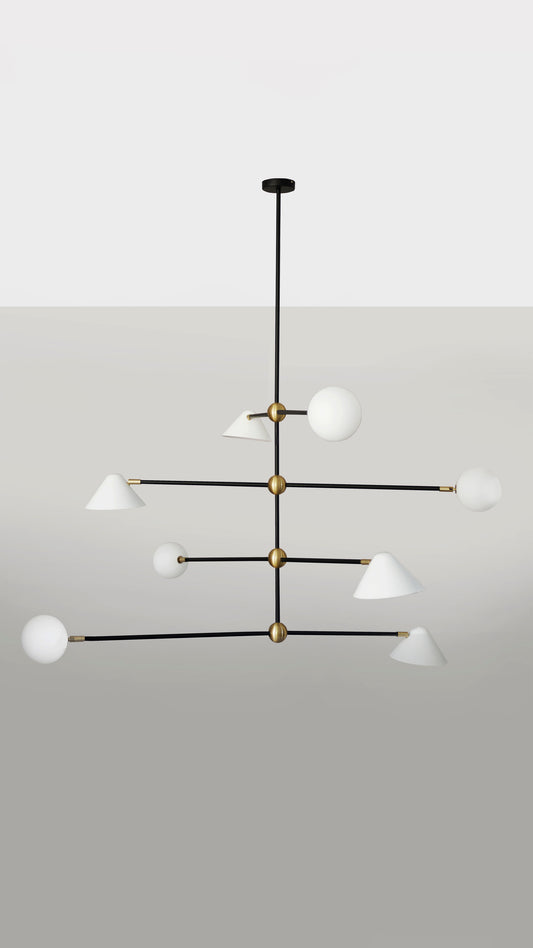 Ball And Shade Pendant Light, front view.