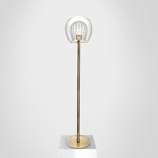 Pleated Crystal Floor Lamp, clear front view.