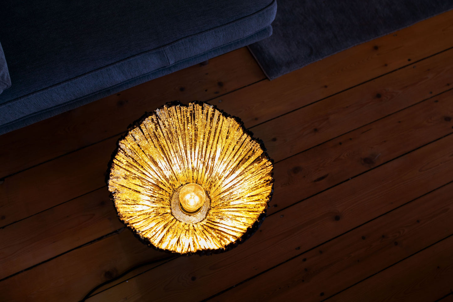 Pressed Wood Table lamp, in setting from above