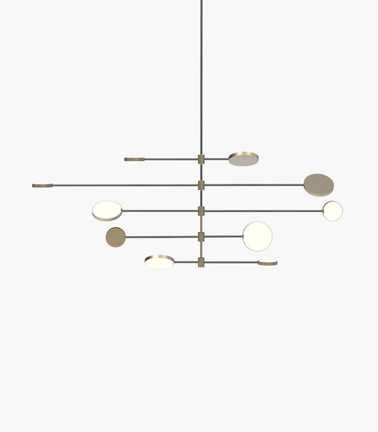 Motion S23-12 Pendant Light Burnished Brass/ Black front