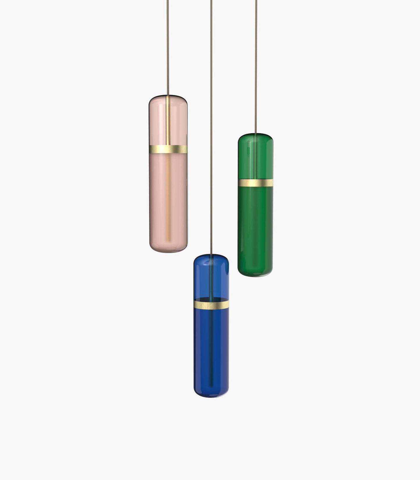 Pill S36-02 Pendant Light Pink / Blue / Green Black Anodised 