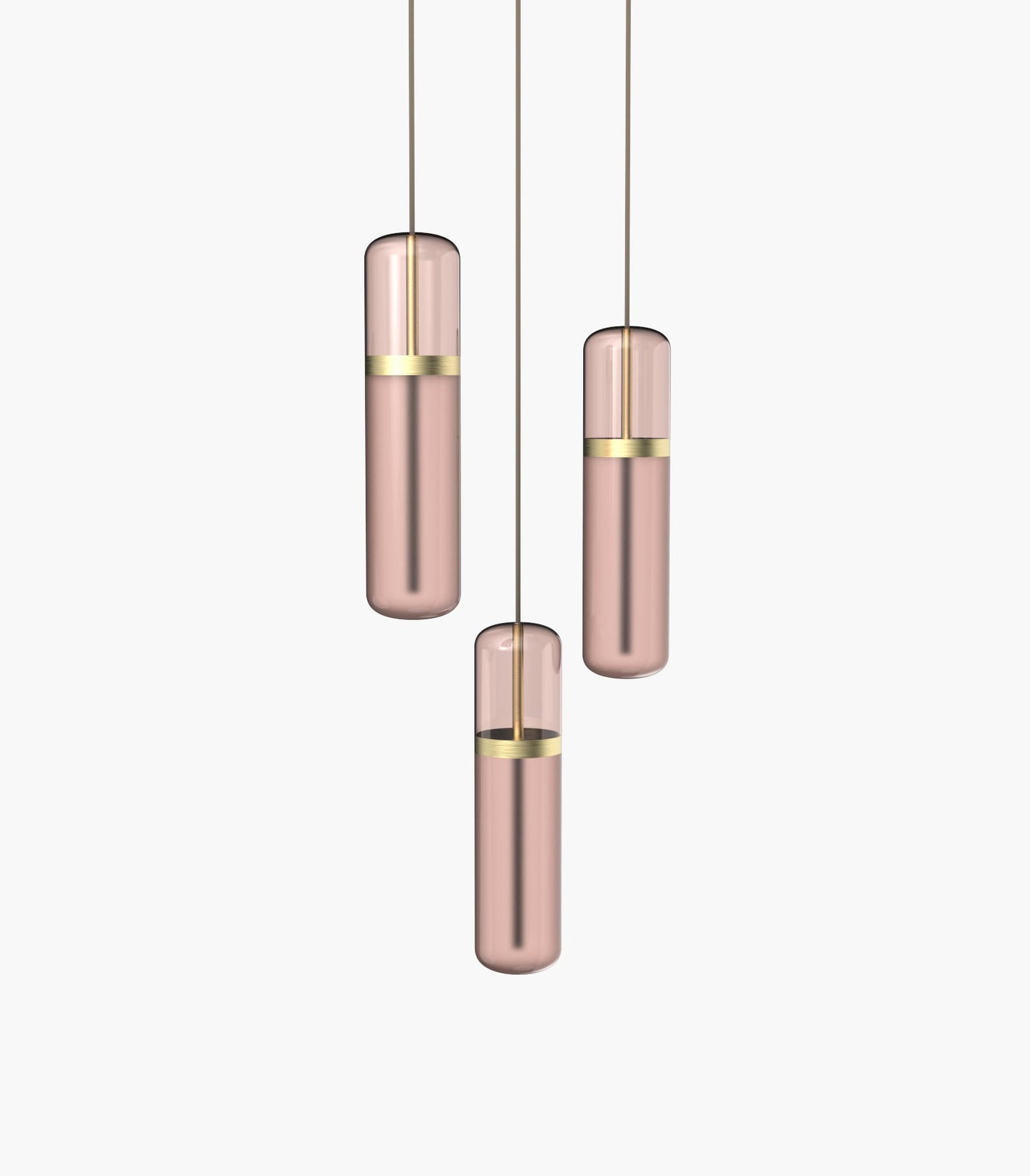 Pill S36-02 Pendant Light Pink Burnished Brass