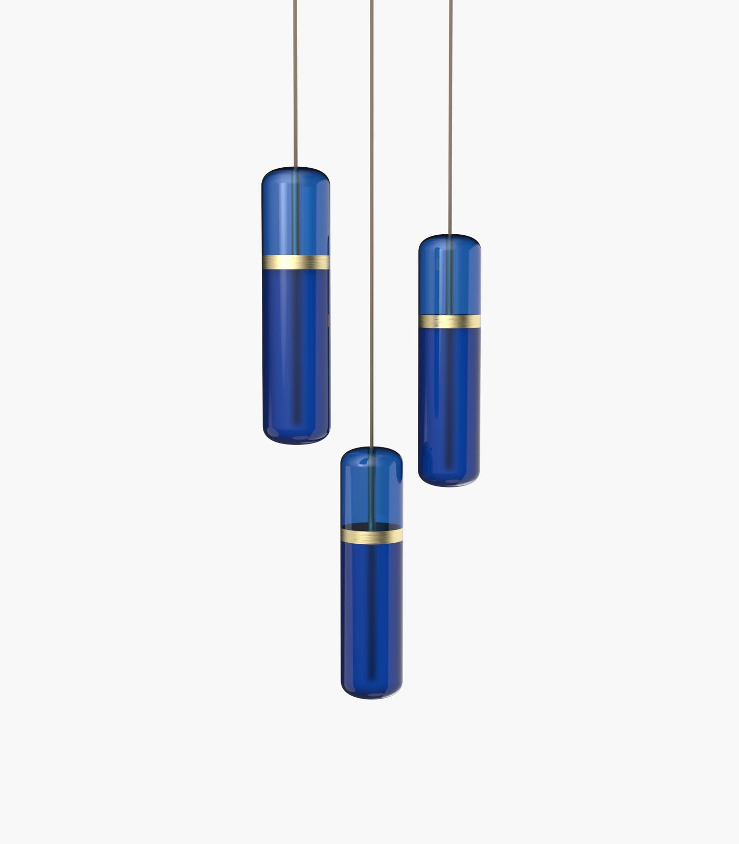 Pill S36-02 Pendant Light Blue Brushed Brass 