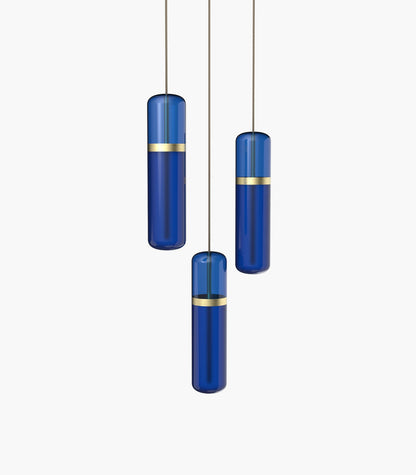 Pill S36-02 Pendant Light Blue Brushed Brass 