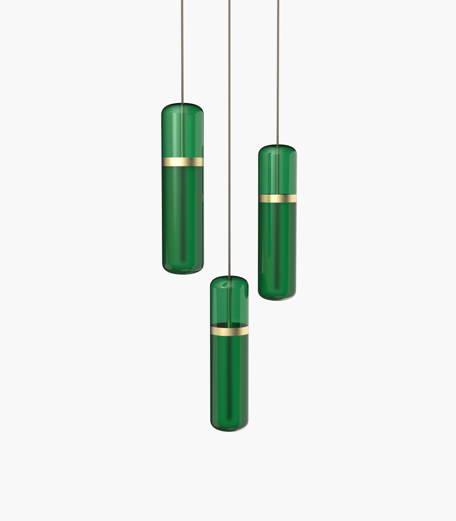 Pill S36-02 Pendant Light Green Burnished Brass