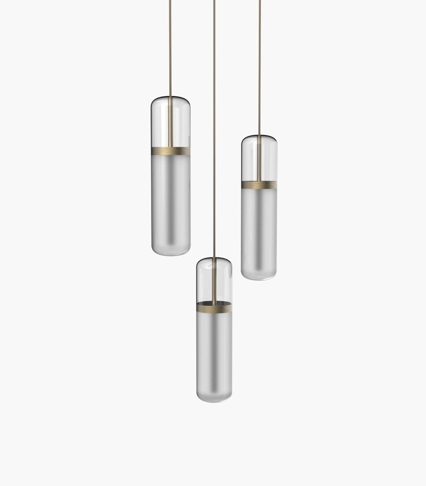 Pill S36-02 Pendant Light White Burnished Brass