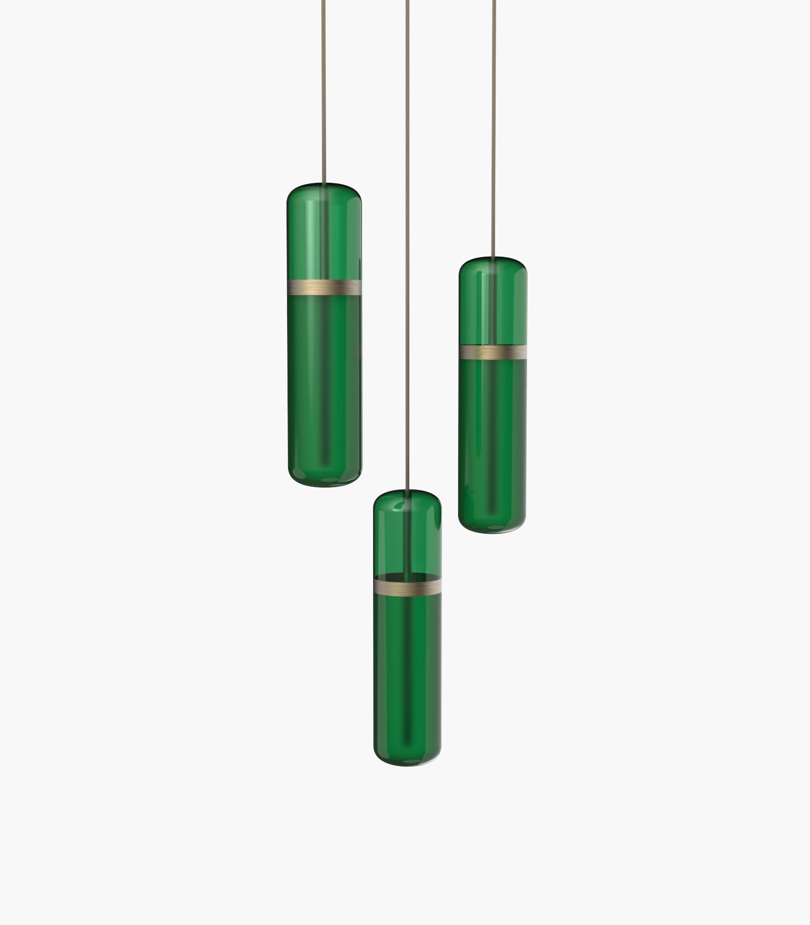 Pill S36-02 Pendant Light Green Brushed Brass 