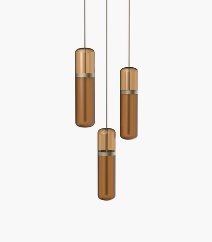 Pill S36-02 Pendant Light Amber Burnished Brass