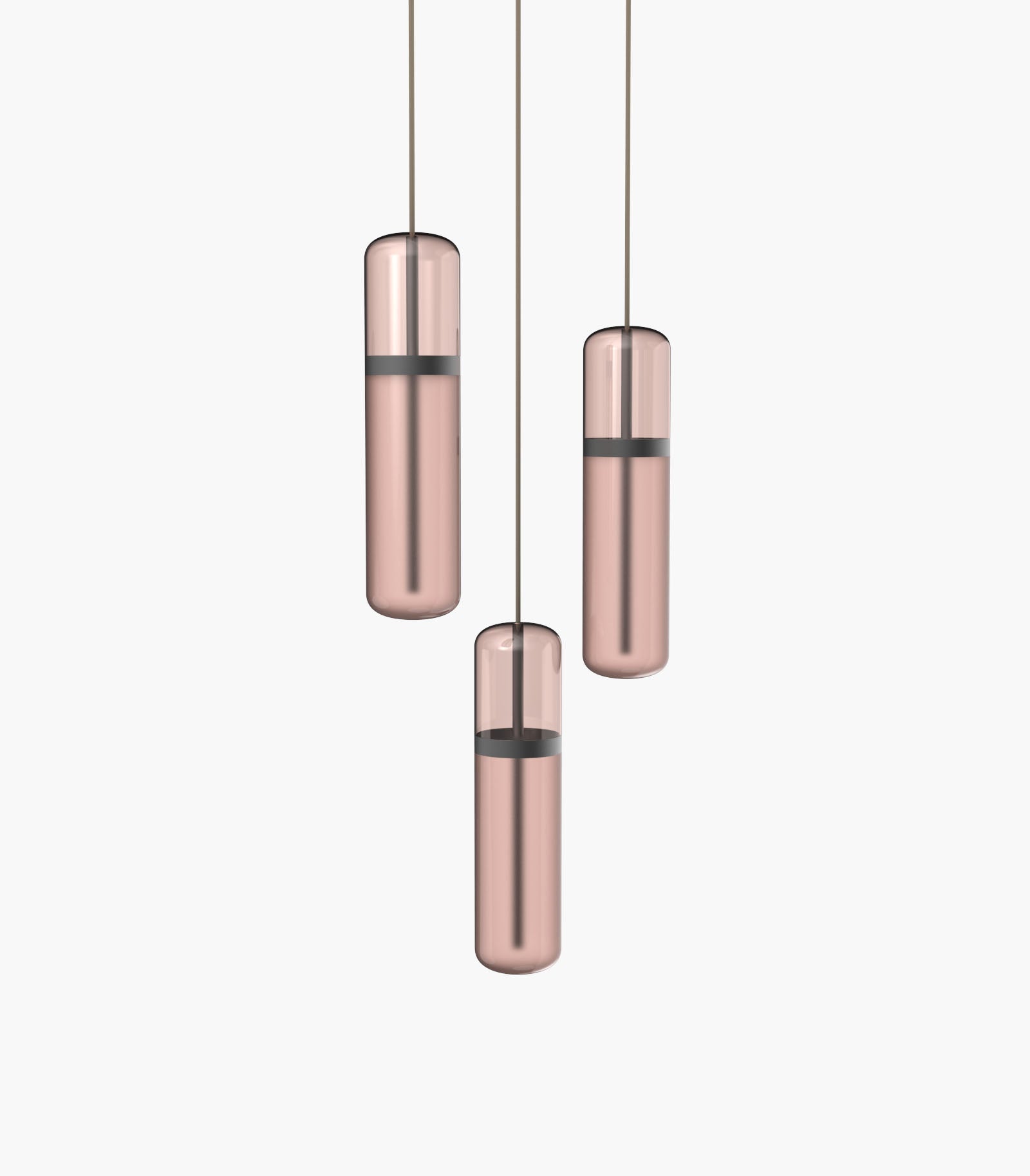 Pill S36-02 Pendant Light Pink Brushed Brass 