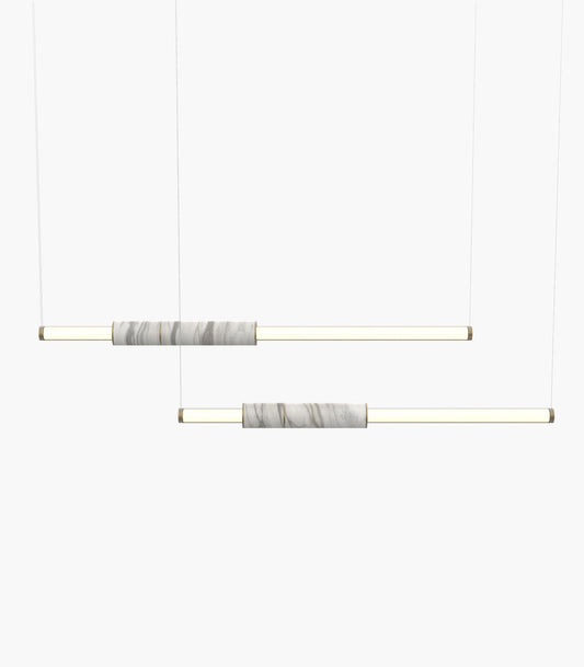 Light Pipe S58-10 Pendant Light White Burnished Brass