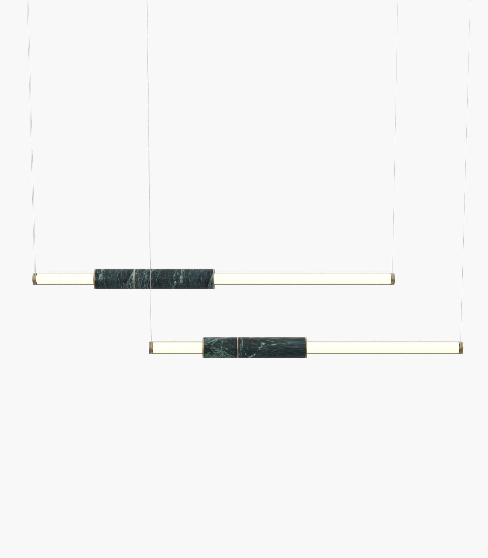 Light Pipe S58-10 Pendant Light Green Burnished Brass