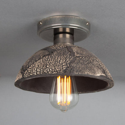 Kauri Organic Ceramic Dome Ceiling Light 20cm, Black Clay