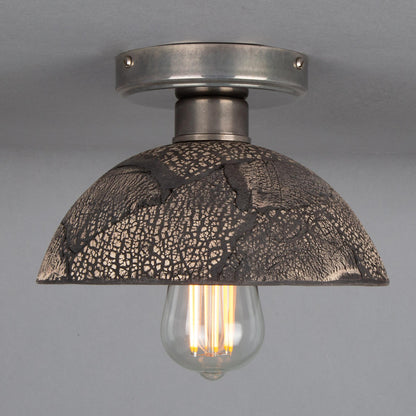 Kauri Organic Ceramic Dome Ceiling Light 20cm, Black Clay