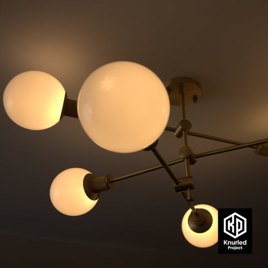 brass spider light 150mm opal shade product photo 1