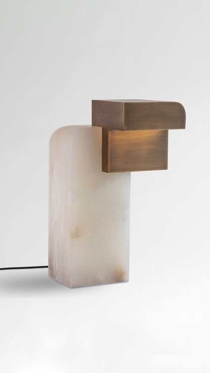 Geometric Love Table Lamp- Side View On