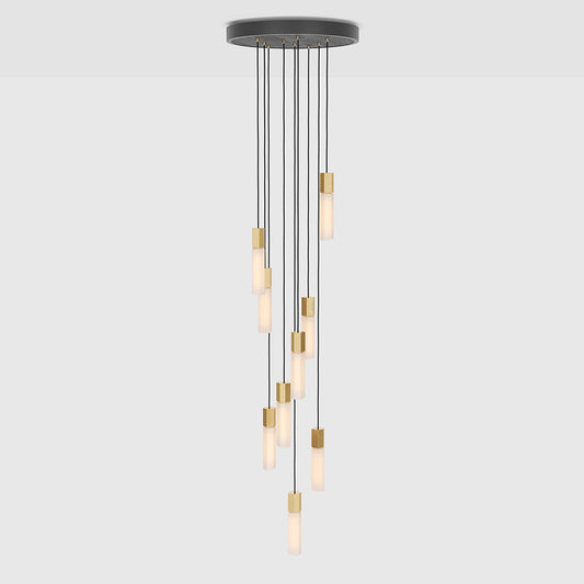 Tala Basalt Brass Nine Ceiling Light Still 1