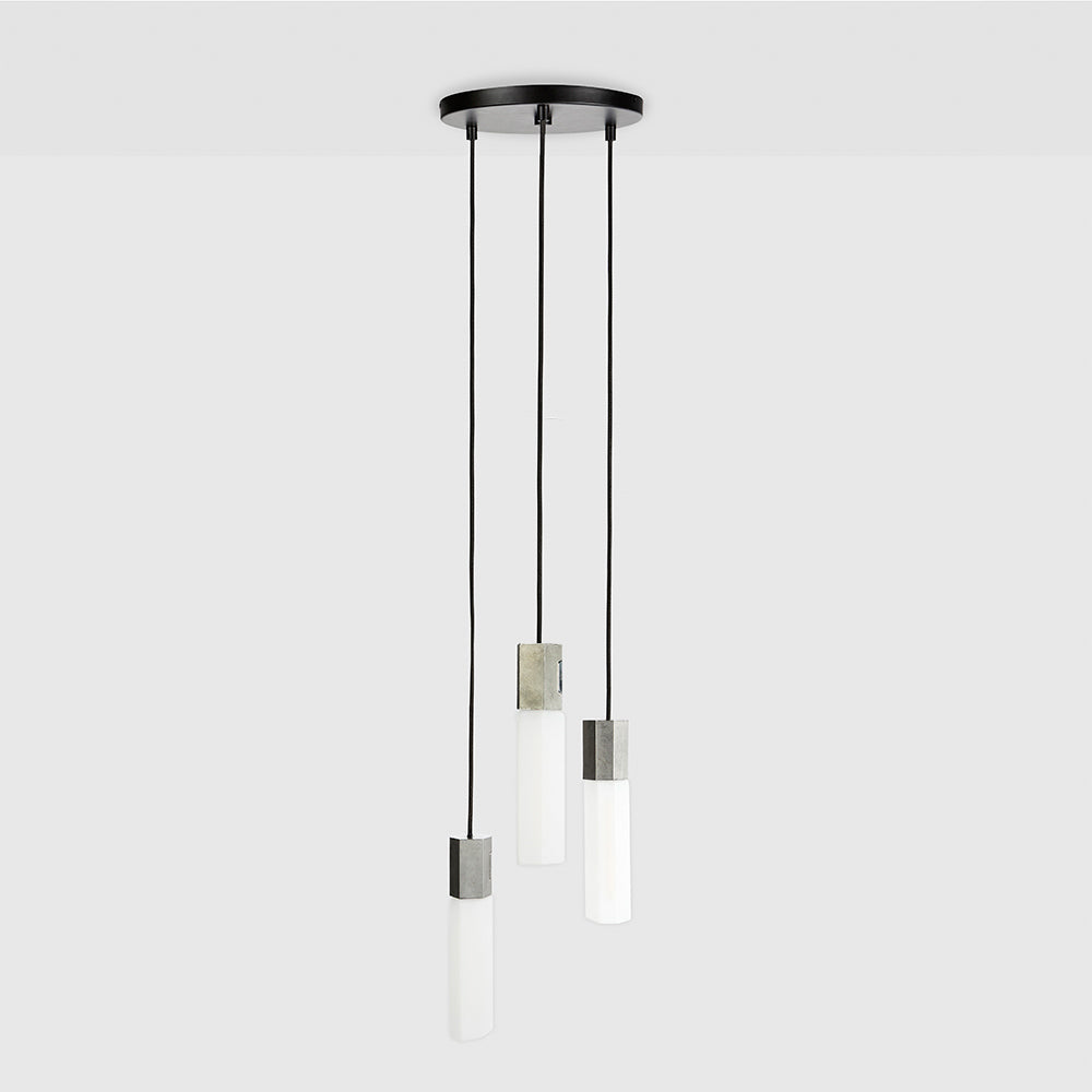 Tala Basalt Stainless Steel Triple Ceiling Light Still 2