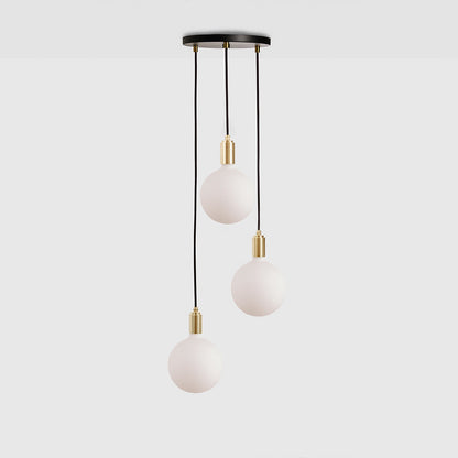 Tala Triple Ceiling Light Black Brass Sphere IV  Still 6