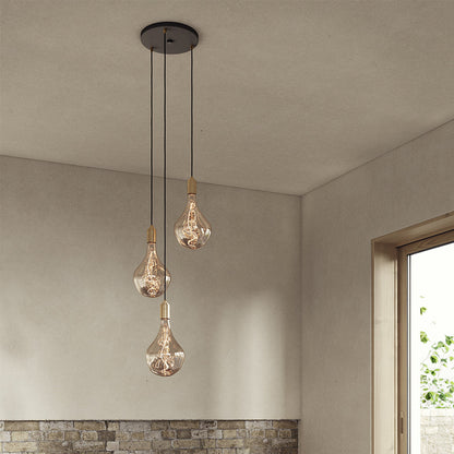 Tala Triple Ceiling Light Black Brass Voronoi II  lifestyle 42