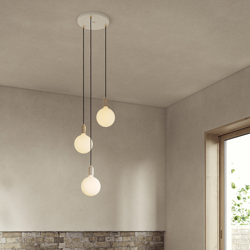 Tala Triple Ceiling Light White Brass Sphere IV  lifestyle 2