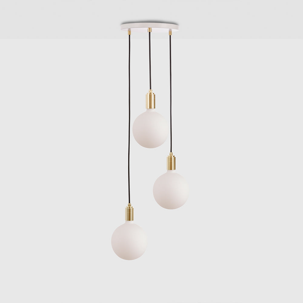 Tala Triple Ceiling Light White Brass Sphere IV  Still 5