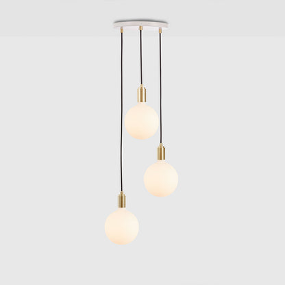 Tala Triple Ceiling Light White Brass Sphere IV  Still 6