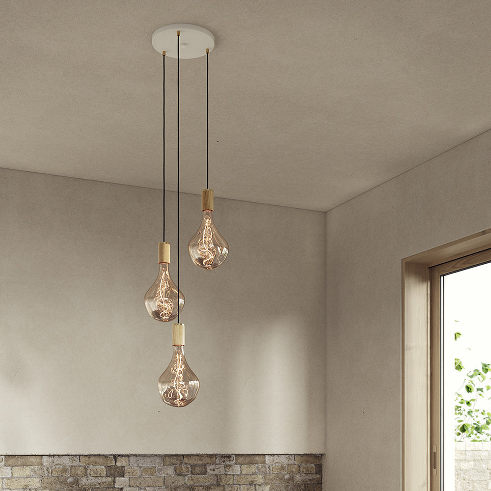 Tala Triple Ceiling Light White Oak Voronoi II  lifestyle 3