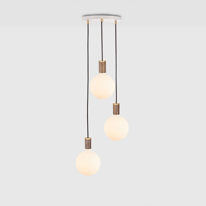 Tala Triple Ceiling Light White Walnut Sphere IV   Still 6