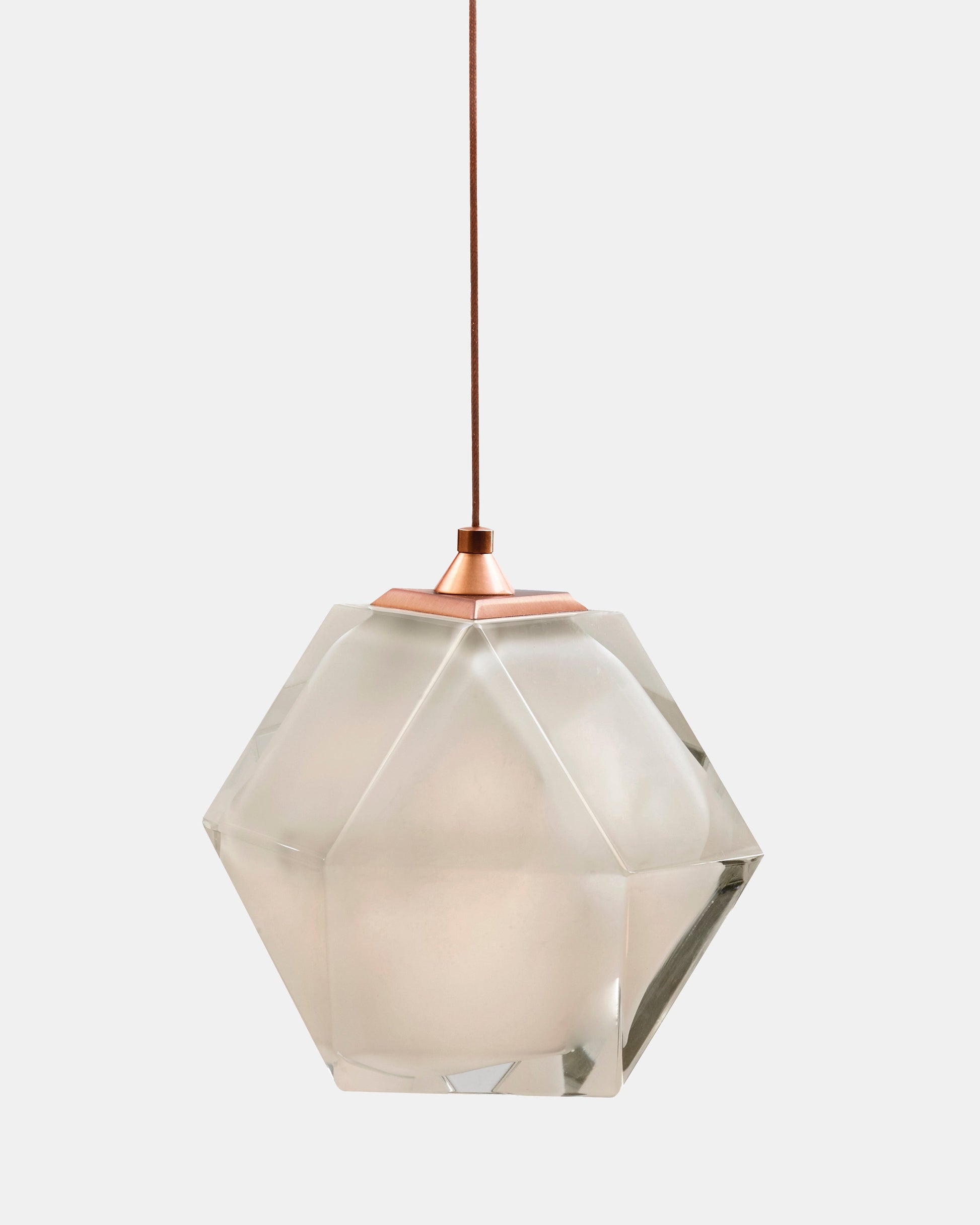 WELLES Double Blown Glass Pendant Copper Alabaster