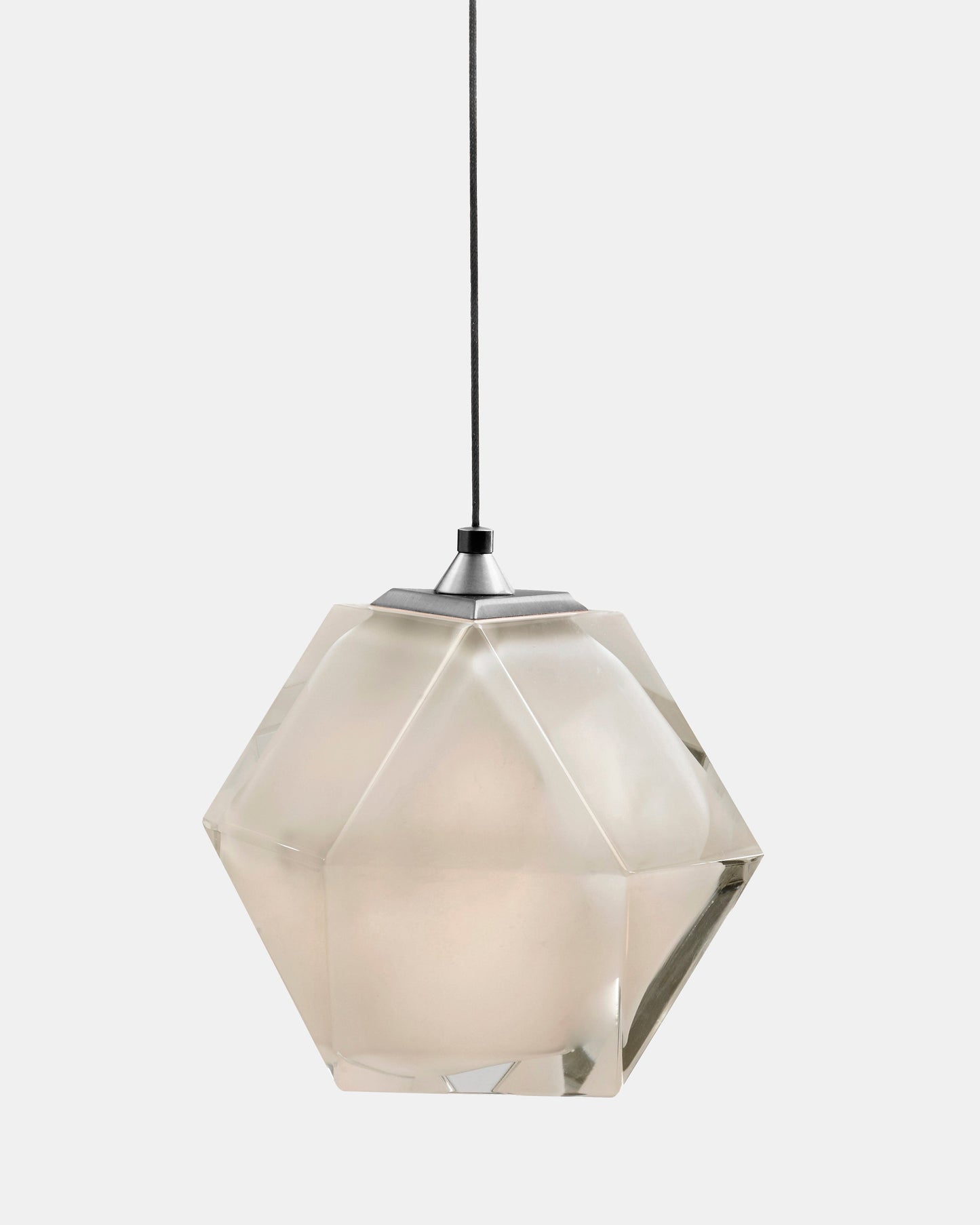 WELLES Double Blown Glass Pendant Nickel Alabaster