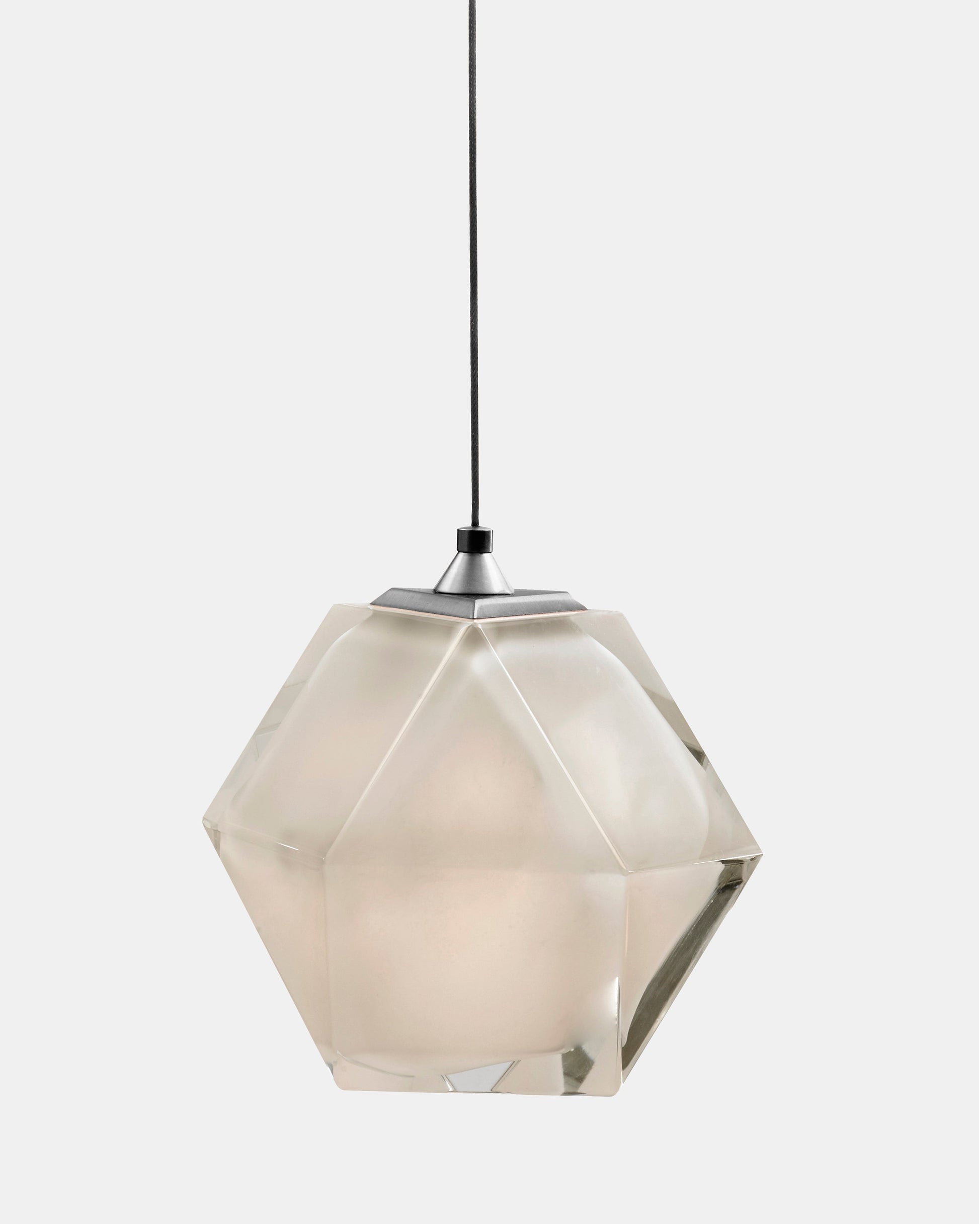 WELLES Double Blown Glass Pendant Nickel Alabaster