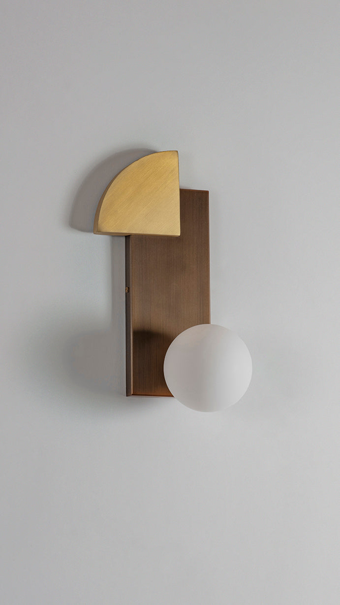 Quadrant And Sphere Wall Light, side view.