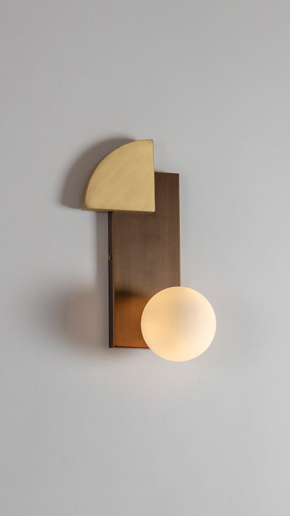 Quadrant And Sphere Wall Light, side view on.