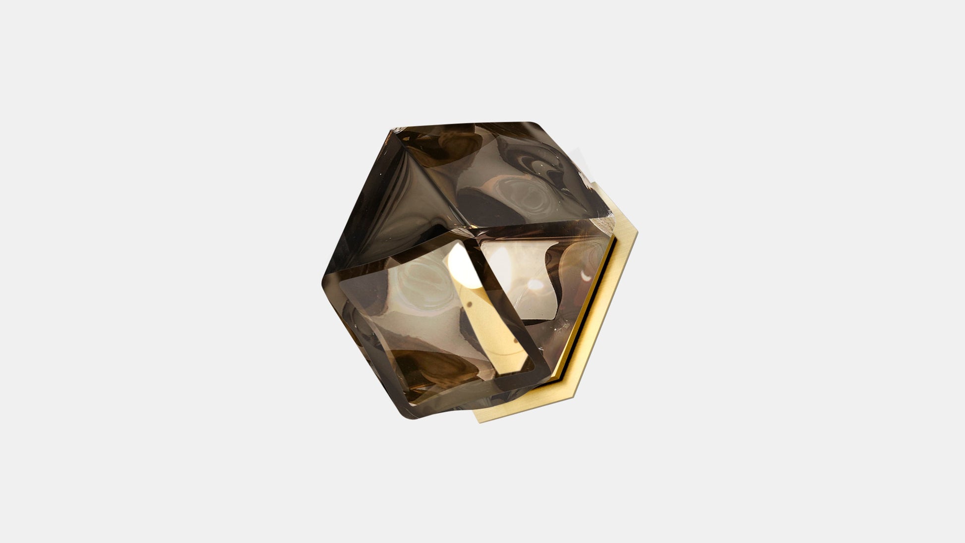 Welles Flushmount Sconce Brass   Smoked