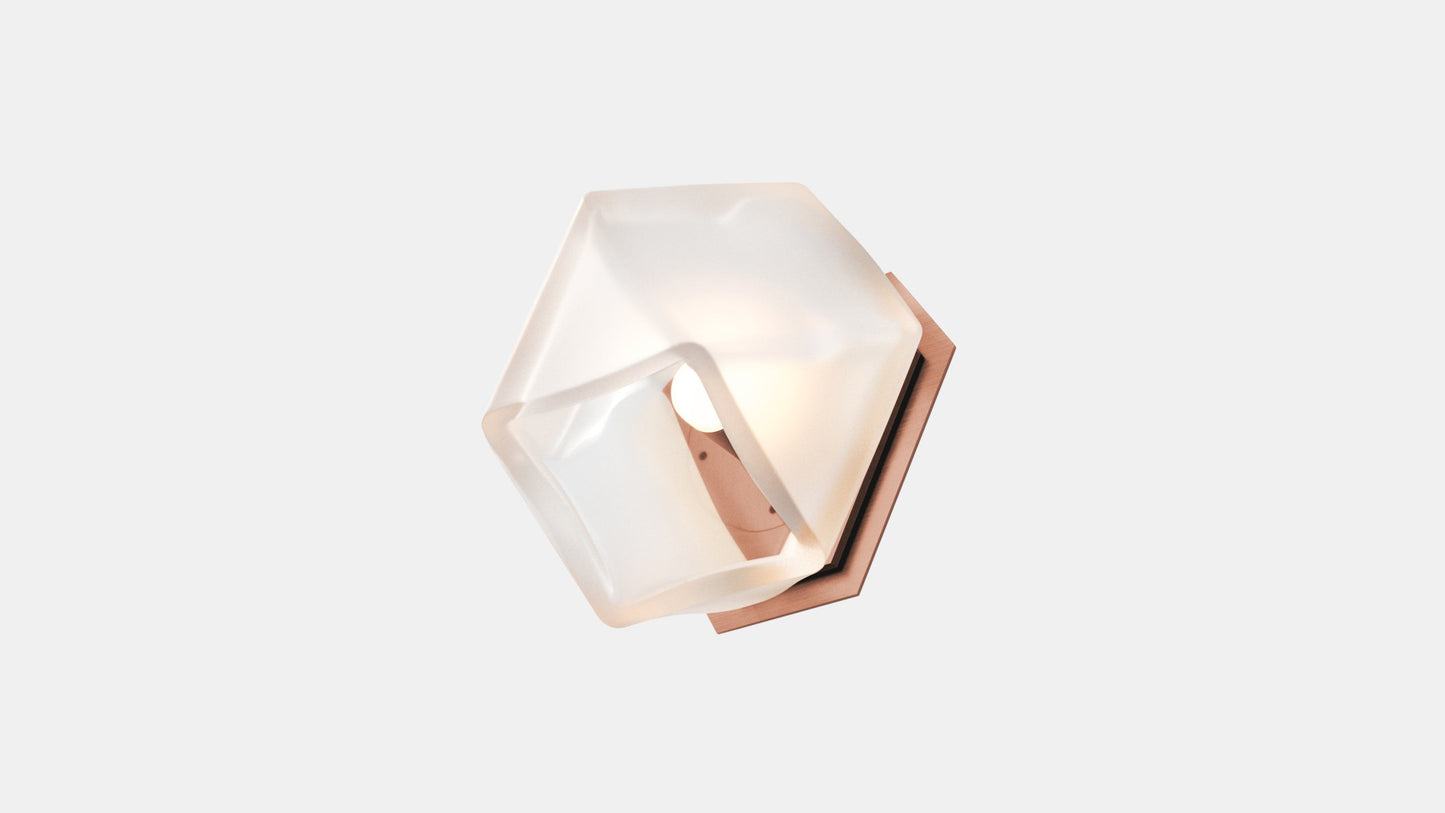 Welles Flushmount Sconce Copper   Alabaster