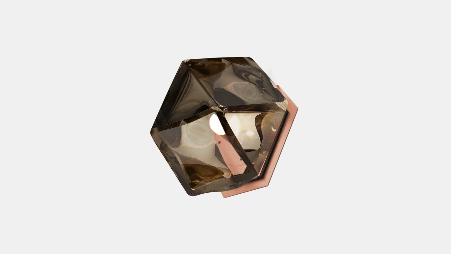 Welles Flushmount Sconce Copper   Smoked