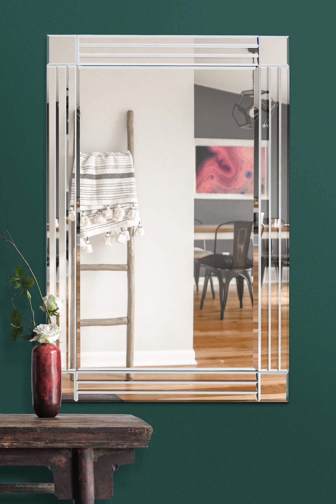 Milton Beveled Edge Square Wall Mirror - 100 x 70 CM-1