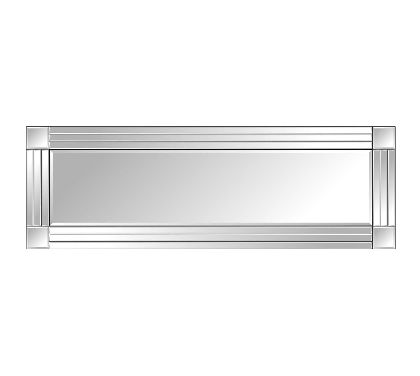 Milton 120 x 40 CM Beveled Edge Square Corner Dressing Mirror-6