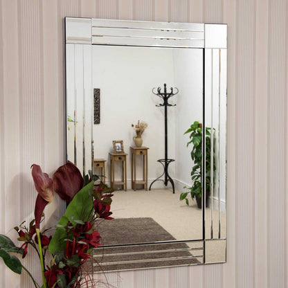 Milton Large Bevelled Edge Square Corner Mirror - 120 x 80 CM-4