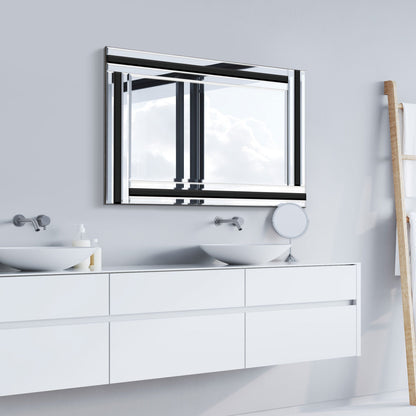 Sleek Black Framed Glass Mirror - 90 x 60 CM-12